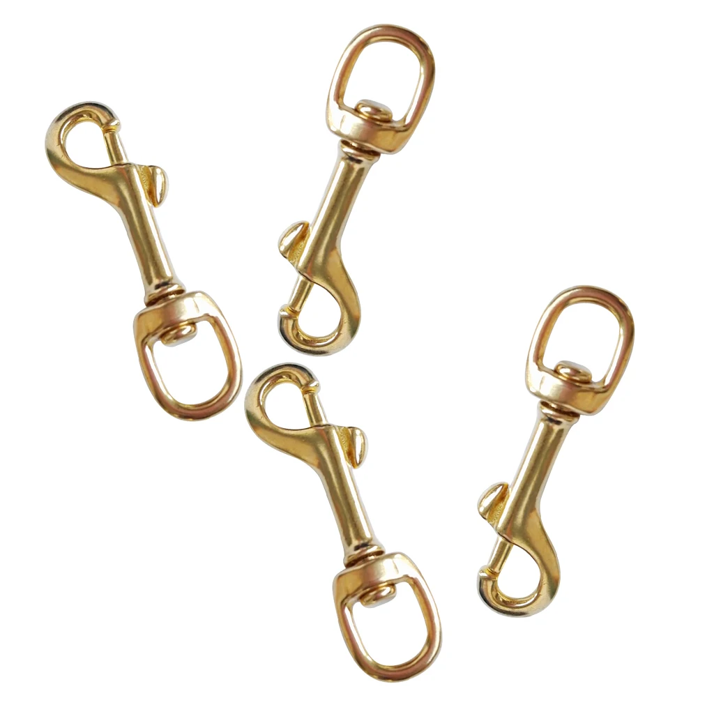Perfeclan 4Pcs Heavy Duty Brass Swivel Bolt Snap Hook Clip Underwater Scuba Diving Tool Kayak Boat Paddle Leash Accessories