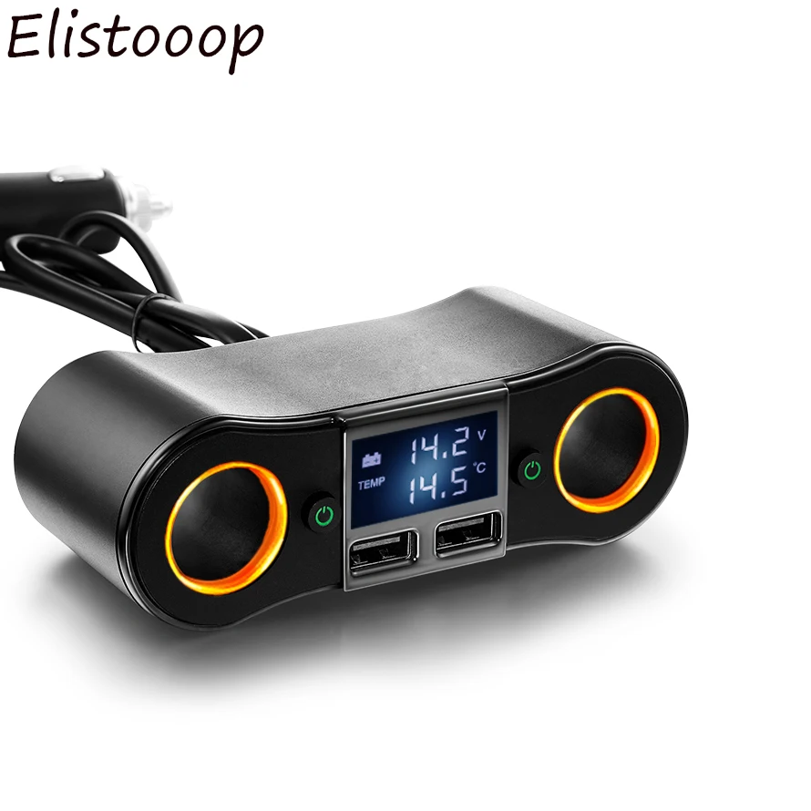 Elistooop 3 5a светодиодный адаптер питания двойной USB порт автомобильное зарядное