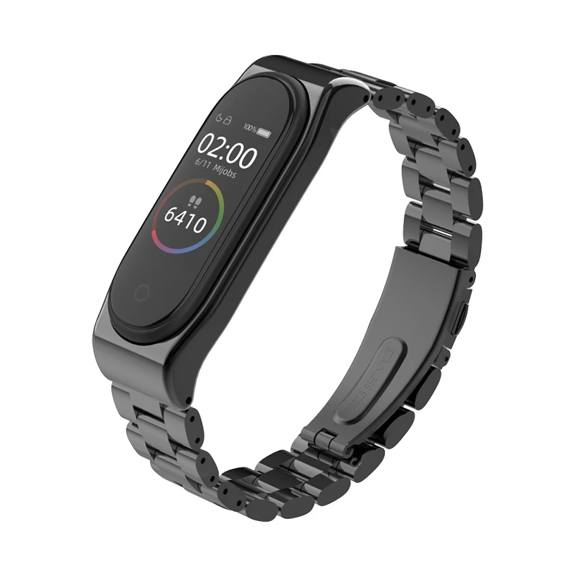 Mijobs ремешок для Mi band 4 ремешки Браслет металлический браслет из нержавеющей стали