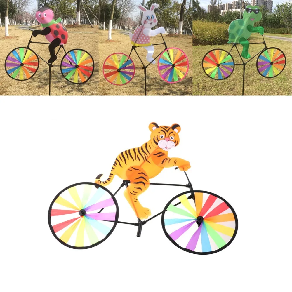 1 шт. милые 3D Животные на велосипеде ветряная мельница ветер Spinner Whirligig сад газон двор Декор детские игрушки