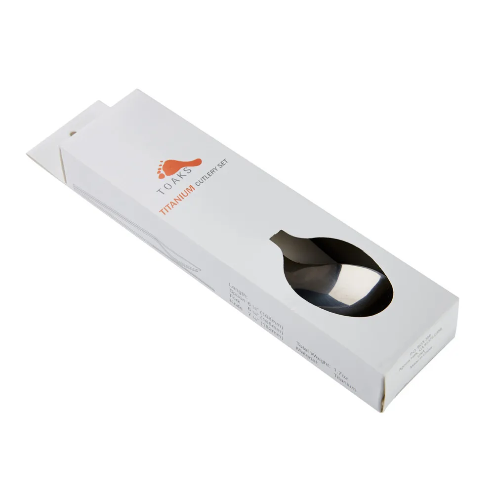 TOAKS de titanio 3-Pcs/Set cuchara tenedor Cuchillo ultraligero de Camping al aire libre cubiertos utensilio conjunto 49g SLV-02