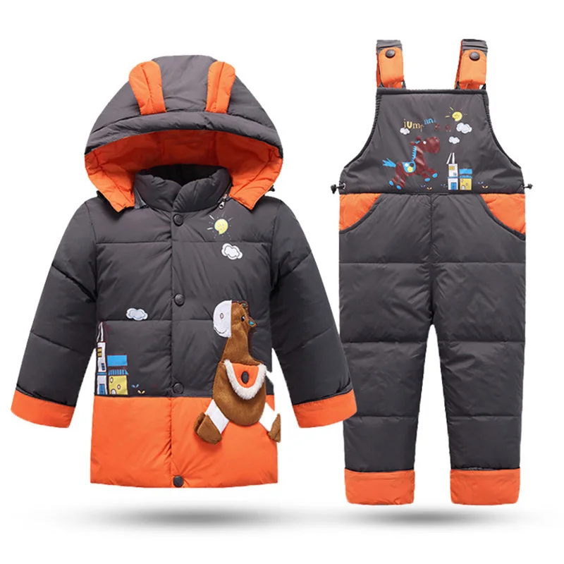 

2018 Baby Clothing Sets Winter Down Jackets For Girls Kids Snowsuit Baby Boys Warm Down Jackets Outerwear Coat Jackets+Jumpsuit