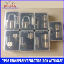 Горячая Распродажа шт. 7 шт. прозрачный cutaways практика отмычки skilling Набор инструментов с чехлом