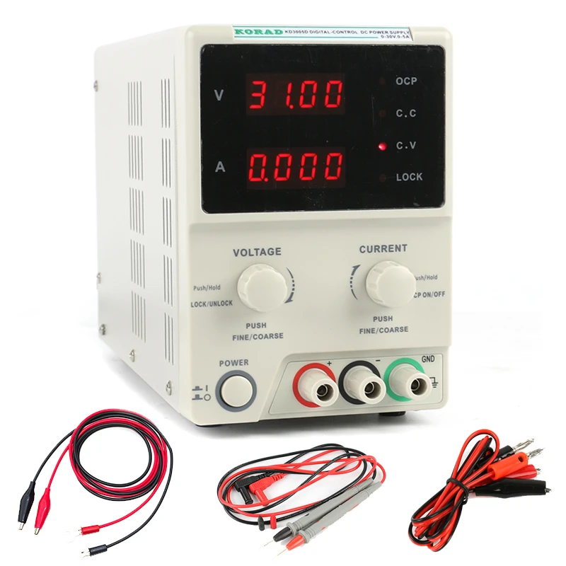 

KD3005D KD3003D High Precision Laboratory Digital Adjustable Linear Digital Regulated DC Power Supply 30V 5A 0.01V 0.001A