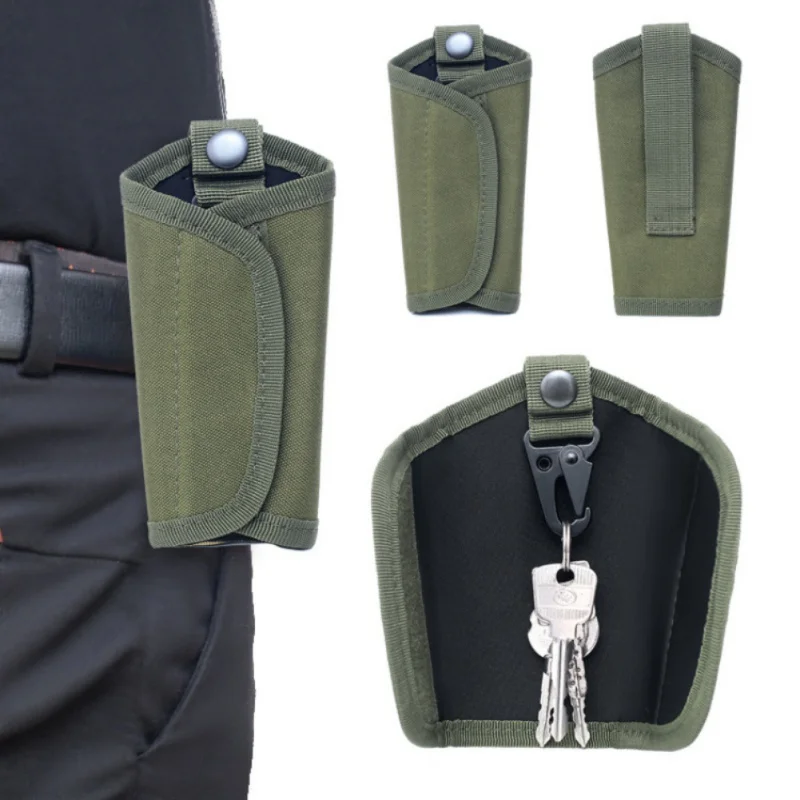 

Hunting Tactical Belt Pouch Outdoor Waterproof Men EDC Pouch Key Holder Carabiner Keychain Bag