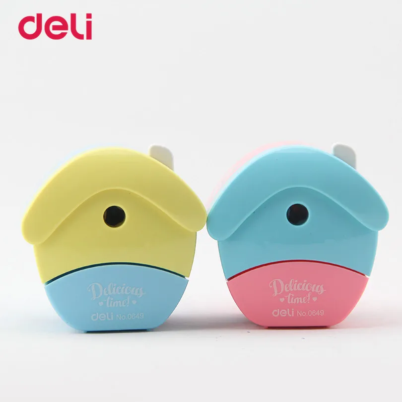 Deli 2017 new Cute Pencil sharpener House shape Hand Cranked office