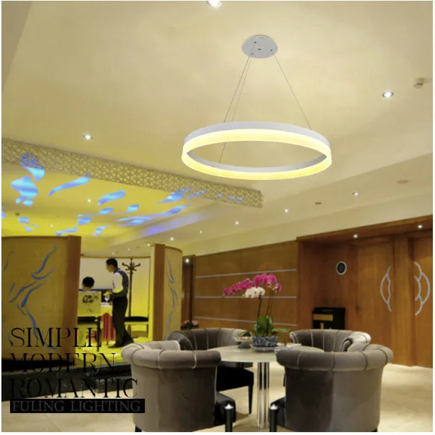 Contemporary and contracted restaurant LED round droplight, high-end atmosphere creative acrylic chandelier