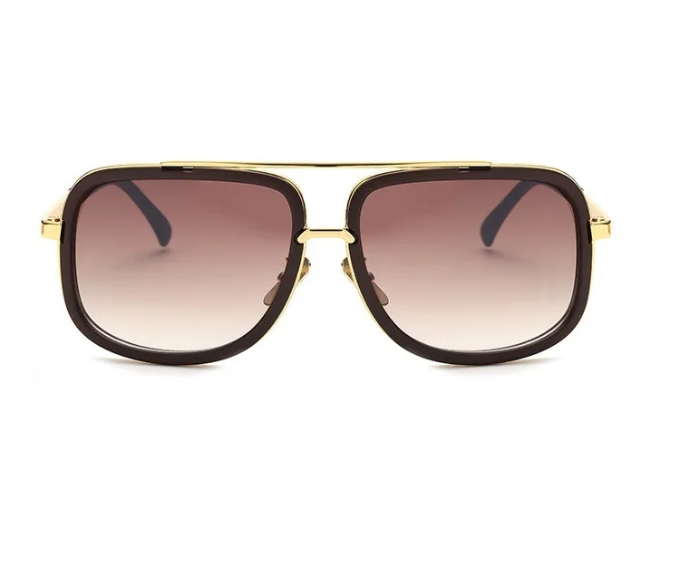 High Fashion Square Mens Sunglasses Brand Designer Unisex Gold Metal Frame Male Eyewear Quality Gradient Sun Glasses For Women
