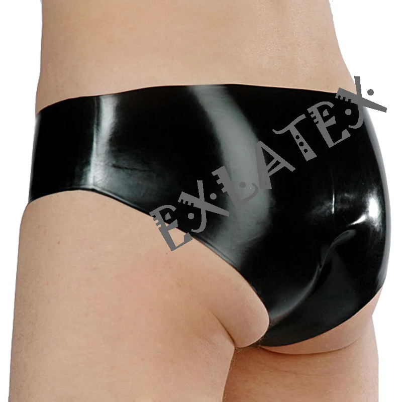 Latex Panties Black Erotic Underwear String Latex Rubber Mini Briefs with Bulge Bottoms Classic Underwear Fetish Sexy lingerie