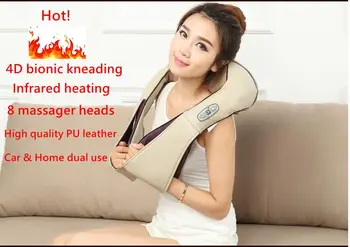 

Multifunction health care car home pillow massager acupuncture kneading heating neck shoulder massager anti cellulite