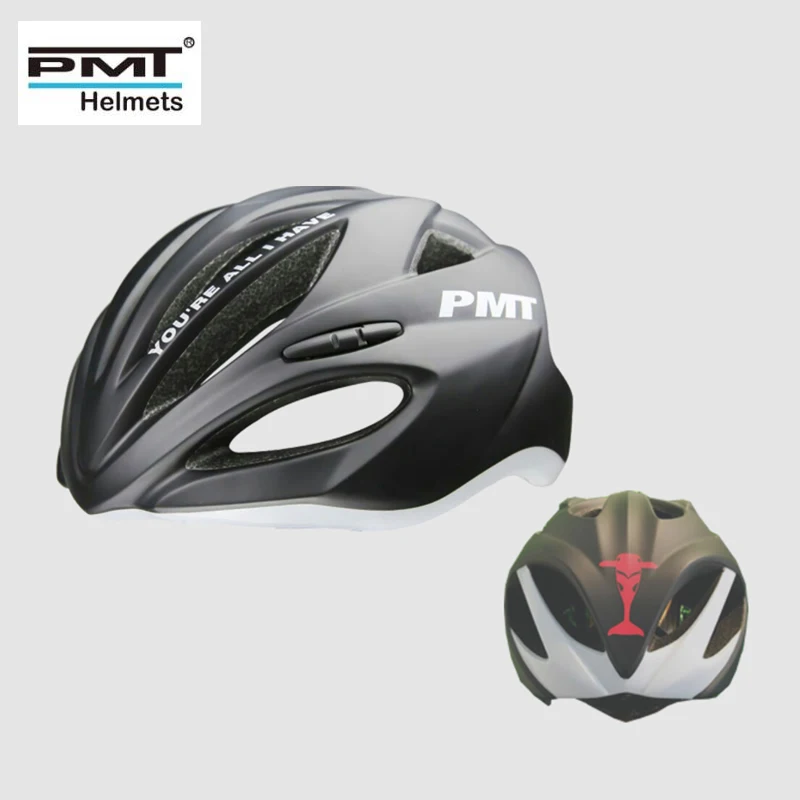 PMT Specail Сверхлегкий гоночный велосипедный шлем велосипедный, eps интегрально формованный шлем MTB велосипедный защитный шлем - Цвет: Black Size L