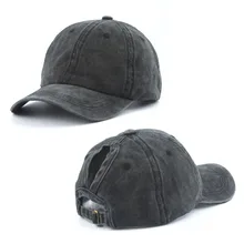 Бейсбольная кепка «конский хвост», винтажные женские бейсбольные кепки, хлопчатобумажные бейсболки с эффектом потертости, женская повседневная Летняя Спортивная Кепка