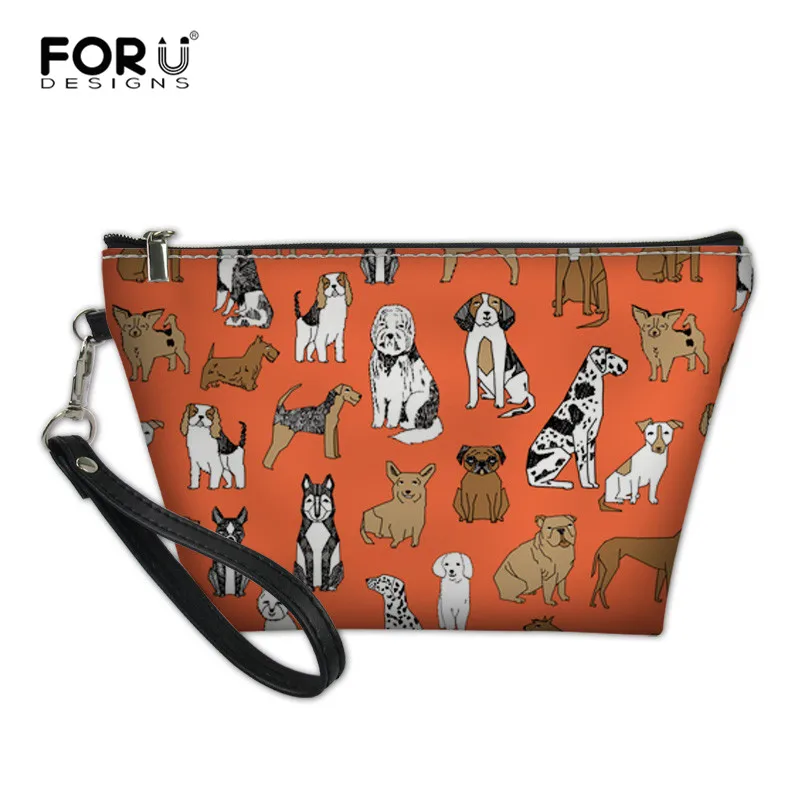 

FORUDESIGNS Bulldog Terrier Cute Dogs Women Cosmetic Bag Travel Organizer Make up Bags Storage Pouch Cases Neceser de maquillaje