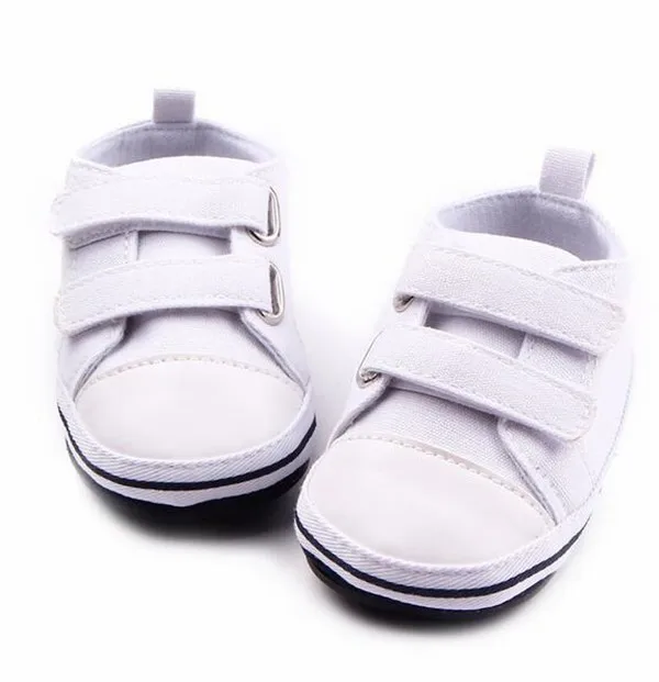 Модная детская парусиновая обувь с твердой подошвой для новорожденных мальчиков девочек Спортивная обувь Кроссовки противоскользящие малышей Первые ходунки