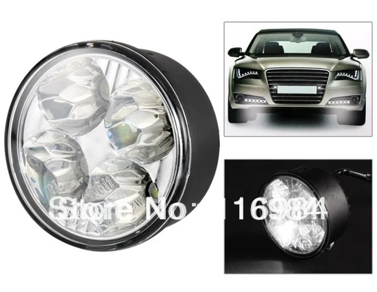

2PCS x 4 LED Round DRL 12V Daytime Running Day Driving Bulb Kit Fog Light Lamps
