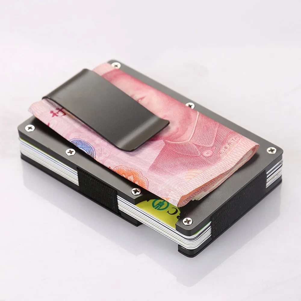 

Creative Men Metal Wallet ID Credit Card Holder Aluminum Money Wallet With Blocking Multi Card Case Wallet Bank Card Holder