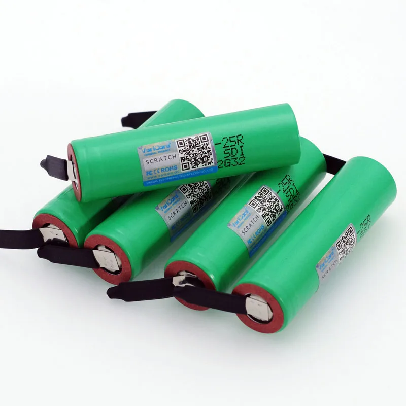 VariCore бренд 18650 2500mAh аккумуляторная батарея 3,6 V INR18650 25R 20A разрядка+ DIY никель