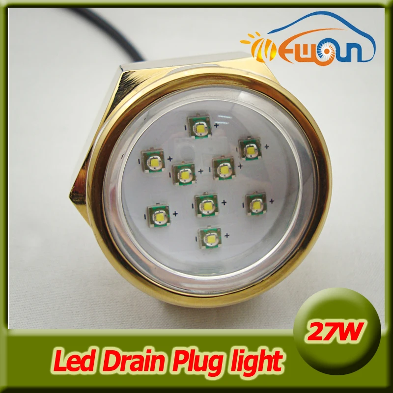 

IP68 Water-proof Marine Boat Drain Plug LED Light 27w Underwater Lights Waterproof Yacht Boat Drain Plug Led Light For Fishing