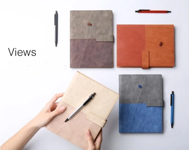 New-Business-Office-A5-Loose-Leaf-Notebook-Colored-PU-Leather-New-Creative-Planner-Padfolios-Notepad