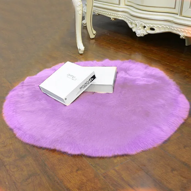 Purple Soft Artificial Sheepskin Rug Chair Cover Artificial Wool Warm Hairy Carpet Seat 30x30CM Modern Style Home Decoration In Carpet From Home