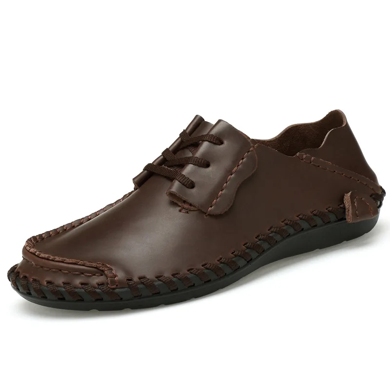 Роскошные Брендовые мужские водонепроницаемые мокасины ручной работы из натуральной кожи; Модные дышащие мужские повседневные кожаные туфли; zapatos hombre Sapatos 8