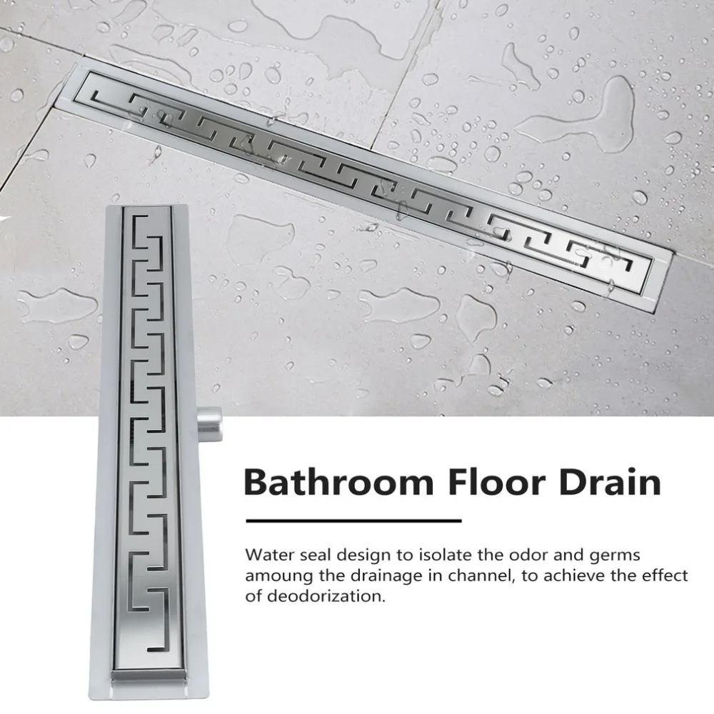 

Rectangular Floor Drain Durable Shower Waste Drainer Bathroom Drain Colander Stainless Steel Bathroom Floor Drains