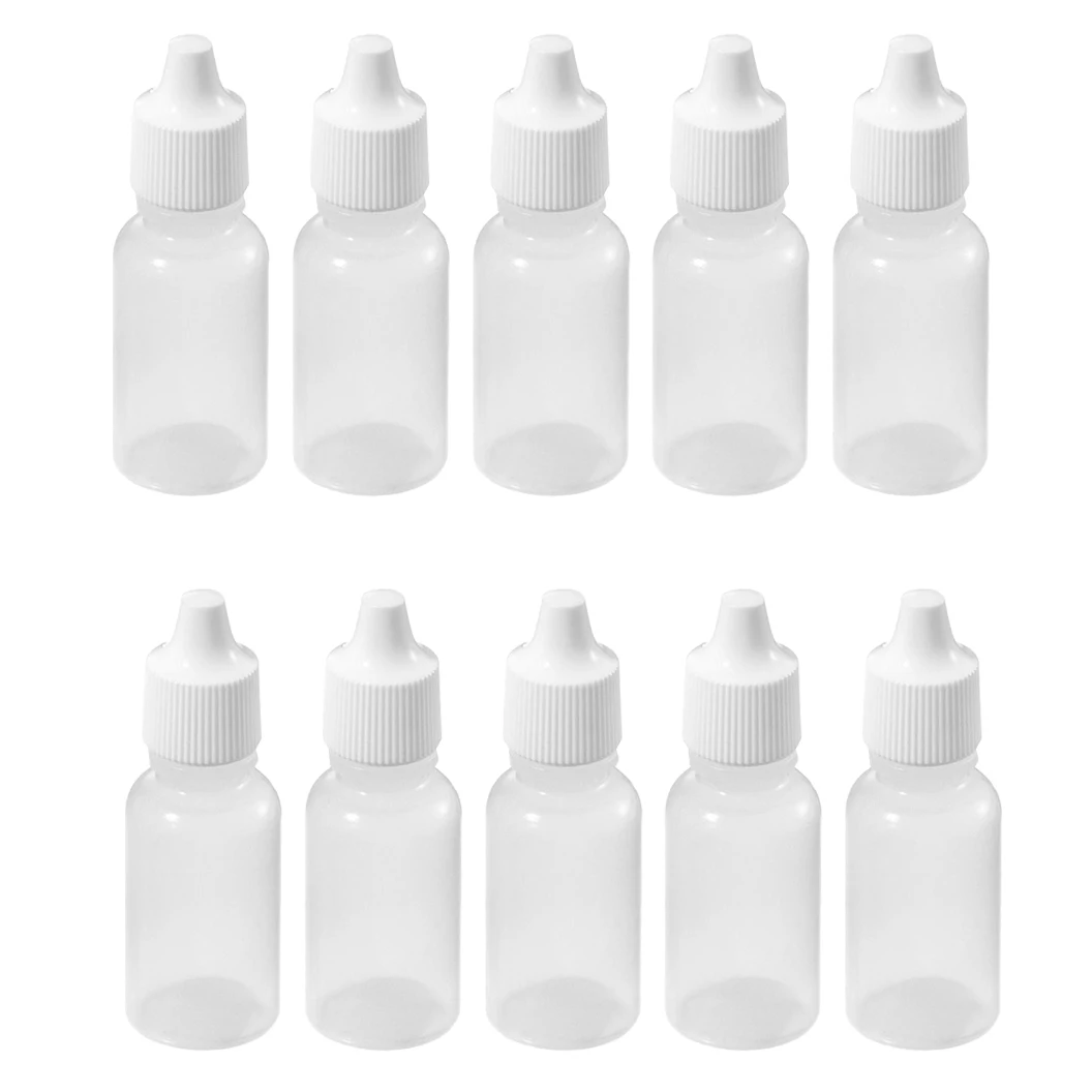 10 Pcs 10 ML 1 3 OZ LDPE Plastic Childproof Dropper Bottles Oil Lotion Refillable Bottle