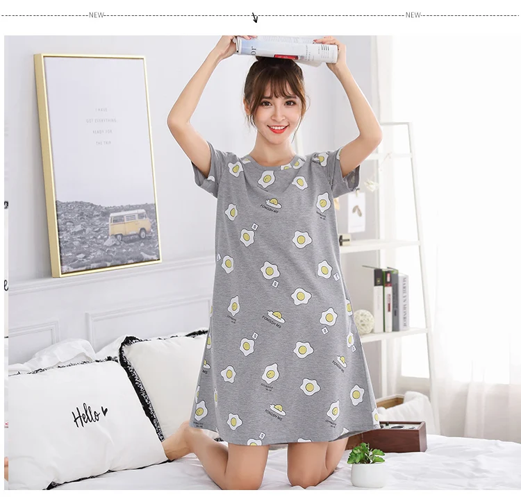 Ночная рубашка с рисунком, женская одежда для сна, плюс размер, 5XL, женская ночная рубашка kawaii, женская ночная рубашка, домашняя одежда, новое летнее домашнее платье, ночная рубашка