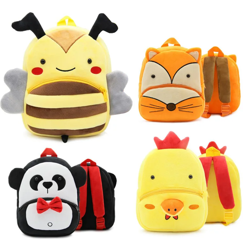 

New lovely baby plush backpack kindergarten cartoon animals bag toys