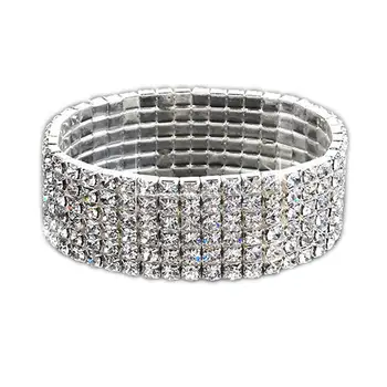 

lovely Unique Sale! Diamante Crystal Stretch Bracelet (6 ROW) bracelets word wholesale 10pcs mujer for women jewelry