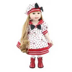 Новорожденный девочка кукла пластиковая девочка 18 дюймов 45 см Симпатичная девочка носить платье кукла ручной работы подарок на день