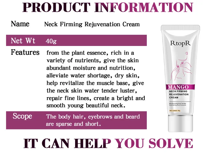 RtopR Neck Firming Rejuvenation Cream Anti-wrinkle Firming Skin Whitening Moisturizing Neck Serum Mild Peeling Beauty Neck Care