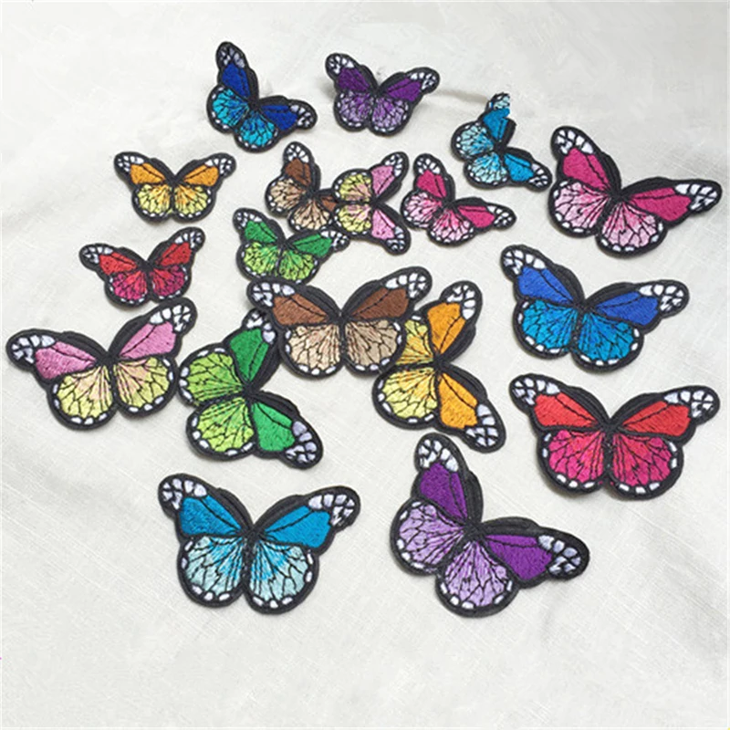 

10PCs Butterfly Patches For Clothing Iron On Embroidered Appliques DIY Apparel Accessories Patches For Clothing Fabric Badges