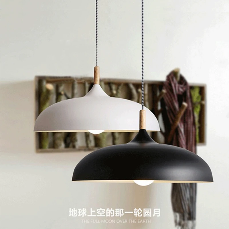  Minimalist Modern Pendant Lamps E27 Wood & Aluminum Lampshade Hanging & Pendant Lights 110V 220v fo - 32729905836