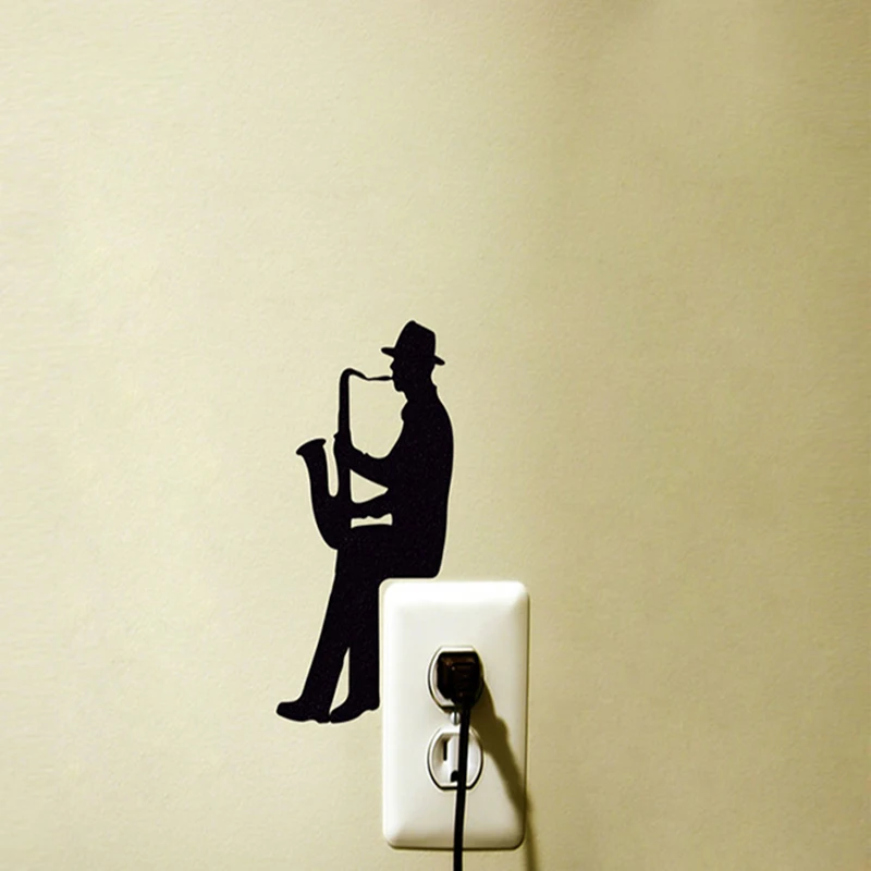 

Creative Wall Sticker A Man Is Playing Saxophone Silhouette Vinyl Stickers For Switch Laptops Windows Decals Home Decoration