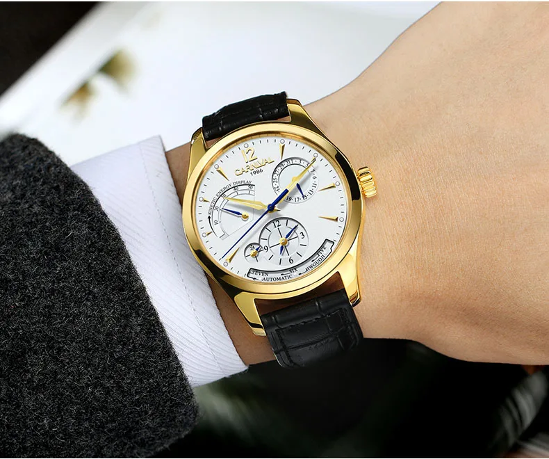 Relogio masculino Carniva Роскошные Брендовые Часы для мужчин сапфир reloj hombre световой водостойкий автоматический деловые часы для мужчин 2