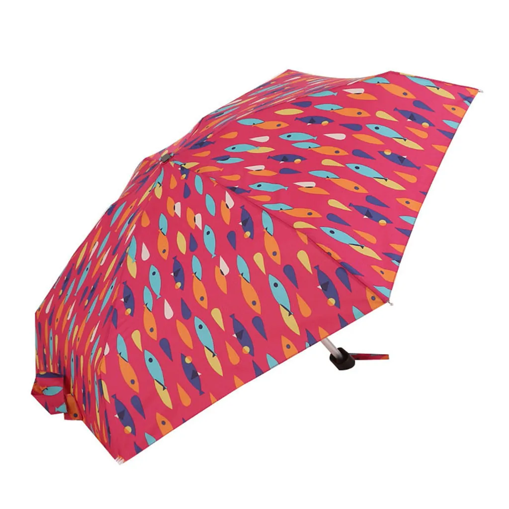 Red Flat Umbrella Parasol Folding Sun Mini UV Protection Shade Cute Fresh Clear For Girl Z30619 | Мебель