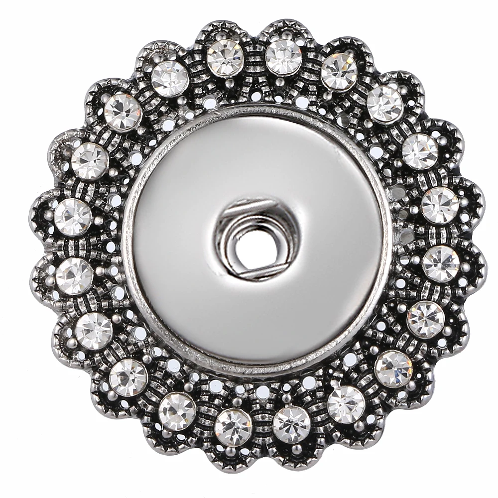 

Ibryant New Elegant Newest Women Silk Scarf Clip Buckle Brief 18mm Rhinestone Snap Button Jewelry 20mm for Girl Party IB571