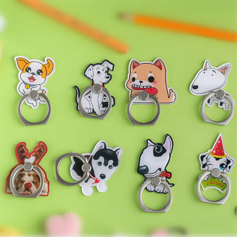 

*UVR Mobile Phone Stand Holder Husky Dog Finger Ring Smartphone Cartoon Dog Holder Stand For iPhone Xiaomi Huawei All Phone