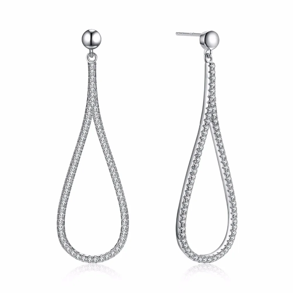 

New Sterling Silver 925 Earrings for Women Big Drop Classic Parties Must Have Fashion Jewelry Gift