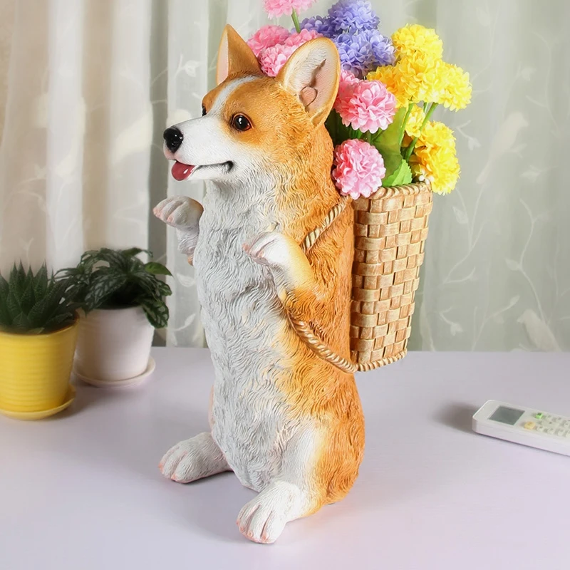 

Home decoration Corgi flower vase ornaments creative multi-functional personality flower arrangement home decors