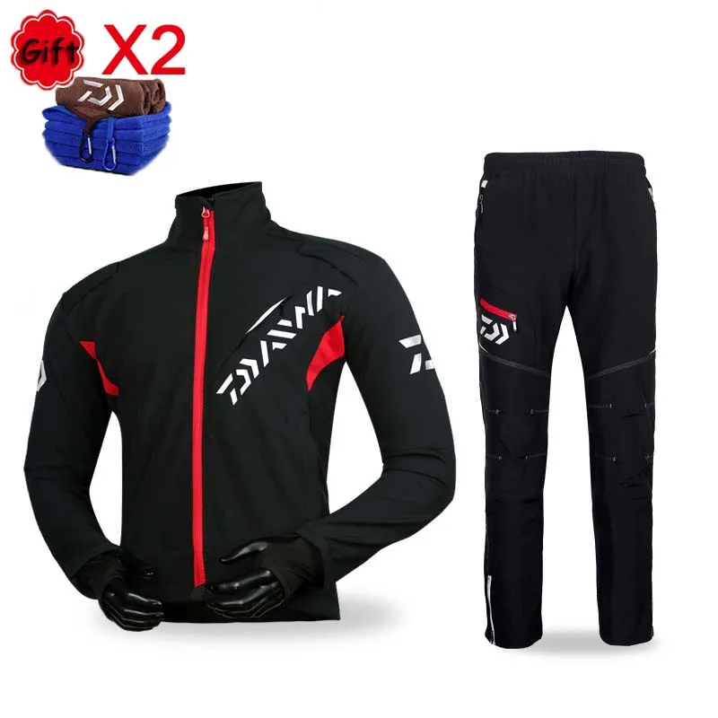 

Winter Warm Fleece Fishing Clothing Set Waterproof Windproof Long Sleeve Fishing Jacket Pant Hiking Breathable Fishing Set