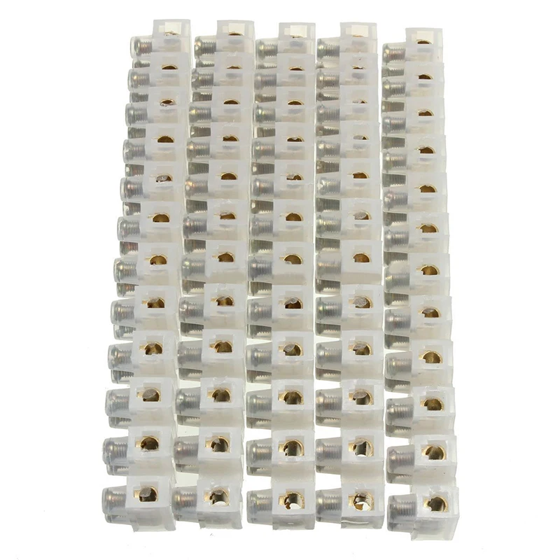 

10pcs Dual Row Screw Terminal Barrier Connector 12 Positions Terminal Strip Block 380V 10A