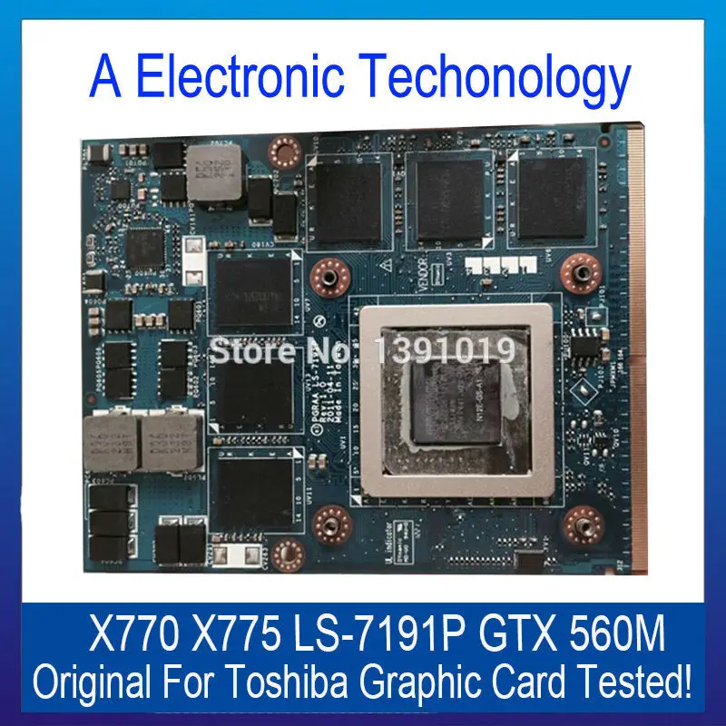  100% Original For TOSHIBA X770 X775 Graphic Card LS-7191P GTX560M Display Card Video Card Tested Working 