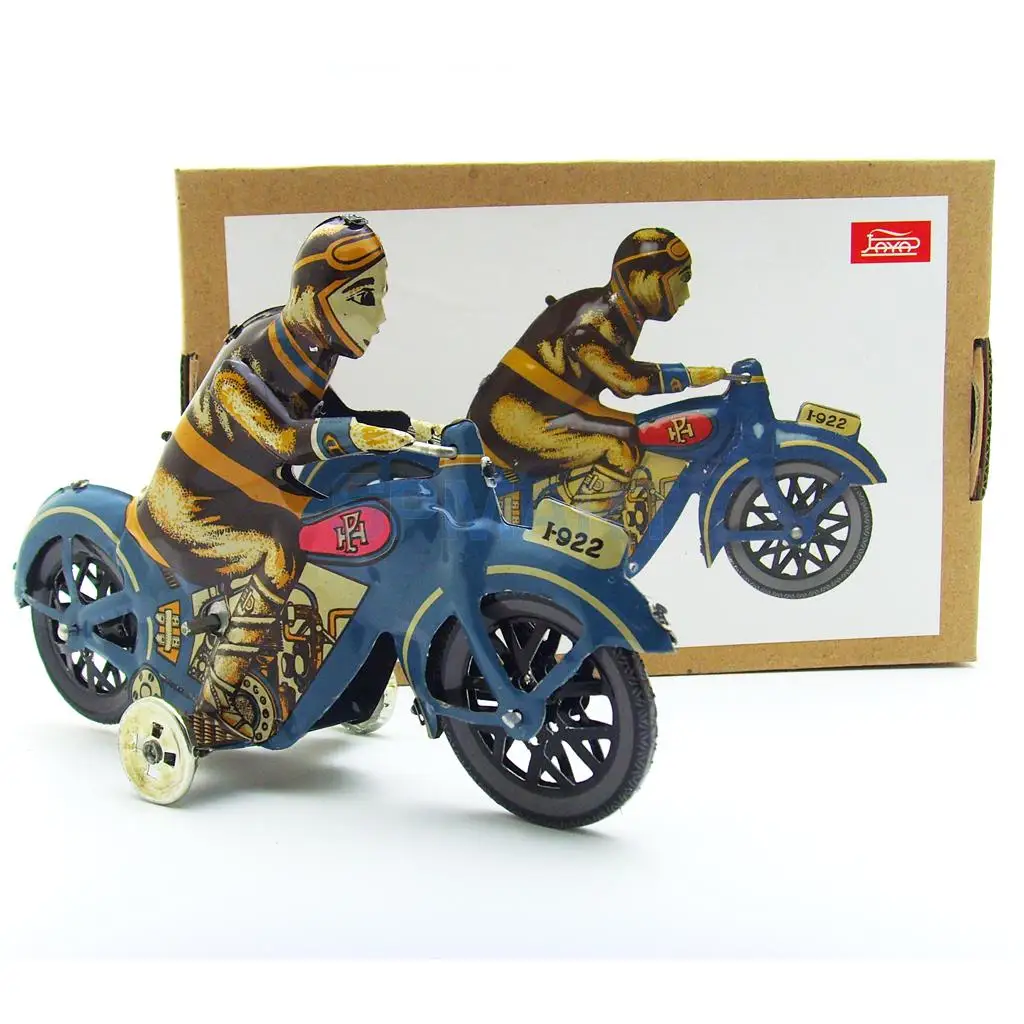 Заводной человек езда мотоцикл Заводной Металл оловянные игрушки коллекционные