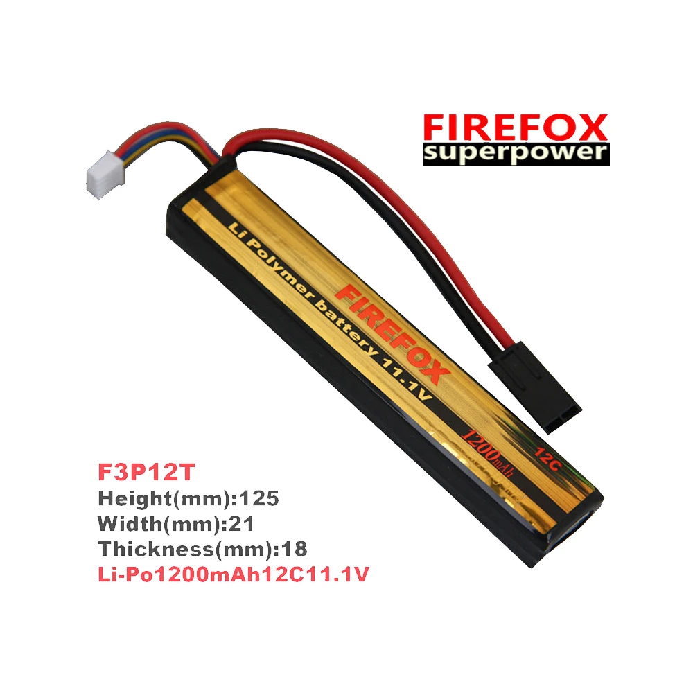 1 шт. 100% оригинальный аккумулятор FireFox 11 В 1200 мАч 12C Li Po AEG Airsoft F3P12T | Игрушки и хобби