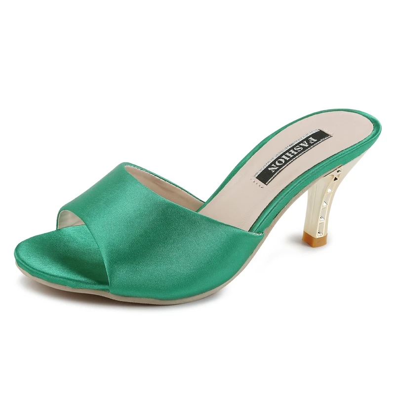 

Fashion Slipper Sandals Women Summer Sexy Slides Thin Heels Slippers Party Woman Flip Flops Sandals Peep Toe Shoes