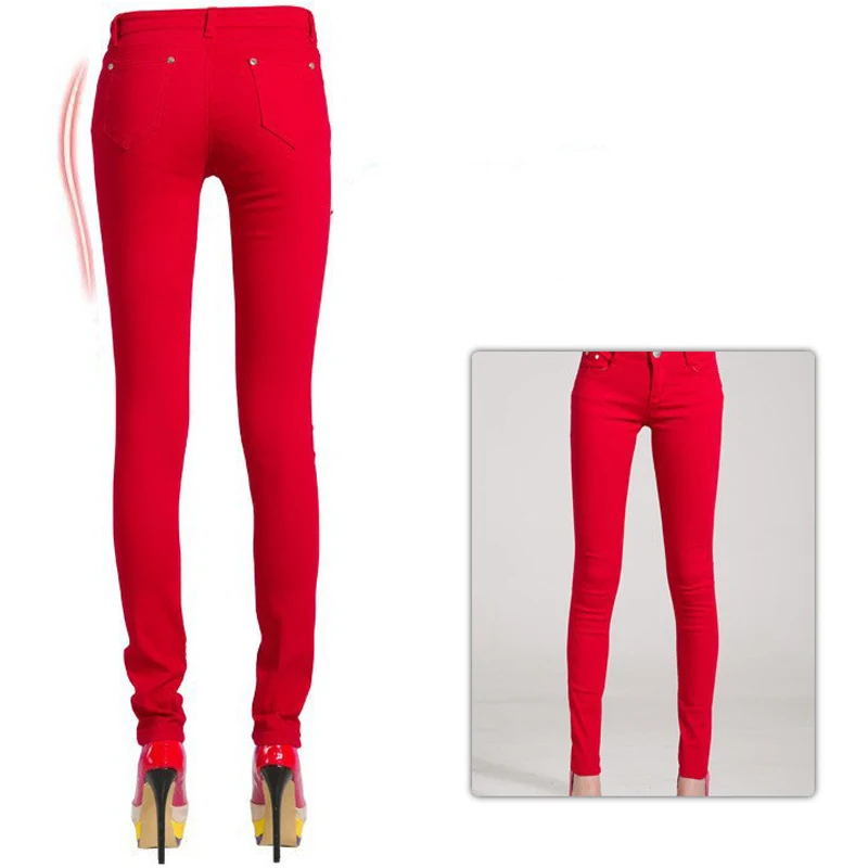Autumn Elastic Women Pencil Jeans Pants Candy Colored Mid Waist Zipper Slim Fit Skinny Female Jean 2018 Fashion Full Length Pant Autumn Elastic Women Pencil Jeans Pants Candy Colored Mid Waist Zipper Slim Fit Skinny Female Jean 2018 Fashion Full Length Pant