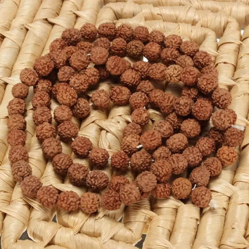 Male Bracelets Natural Rudraksha Japa Mala 108 +1 Bead Hindu Prayer