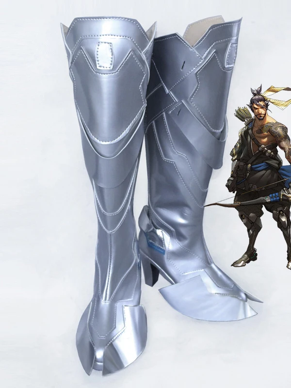 silver costume boots